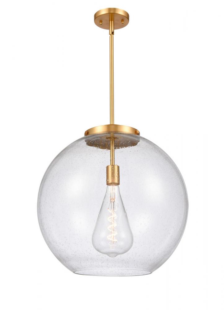 Athens - 1 Light - 18 inch - Satin Gold - Stem Hung - Pendant