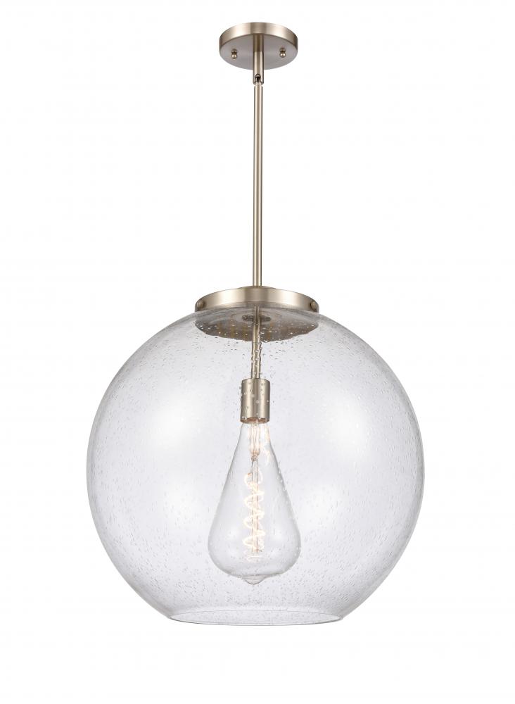 Athens - 1 Light - 18 inch - Brushed Satin Nickel - Stem Hung - Pendant