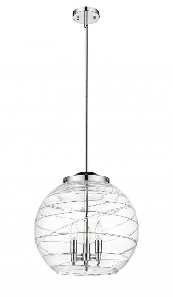 Athens Deco Swirl - 3 Light - 16 inch - Polished Chrome - Cord hung - Pendant