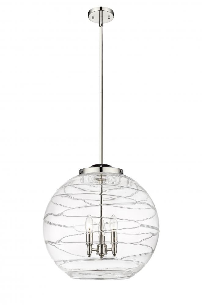 Athens Deco Swirl - 3 Light - 18 inch - Polished Nickel - Cord hung - Pendant