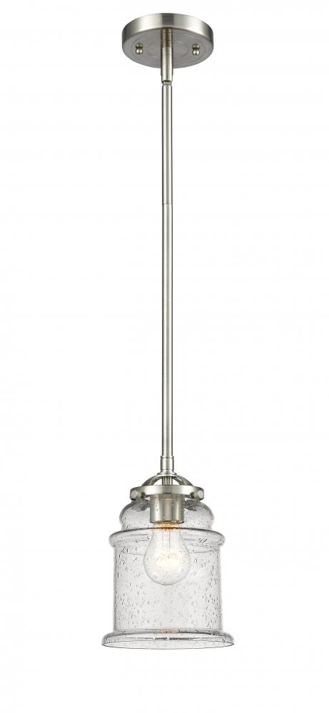 Canton - 1 Light - 6 inch - Brushed Satin Nickel - Cord hung - Mini Pendant