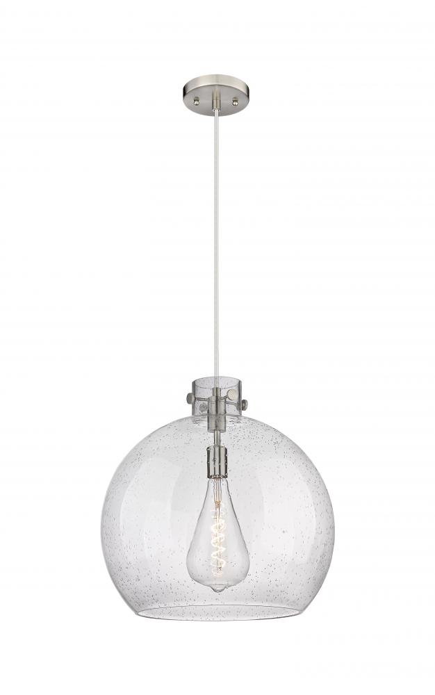 Newton Sphere - 1 Light - 18 inch - Brushed Satin Nickel - Cord hung - Pendant