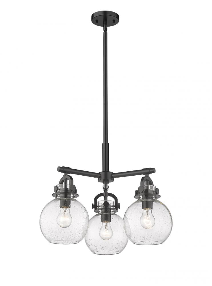 Newton Sphere - 3 Light - 21 inch - Matte Black - Pendant