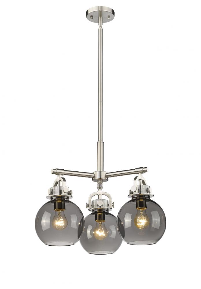 Newton Sphere - 3 Light - 21 inch - Satin Nickel - Pendant