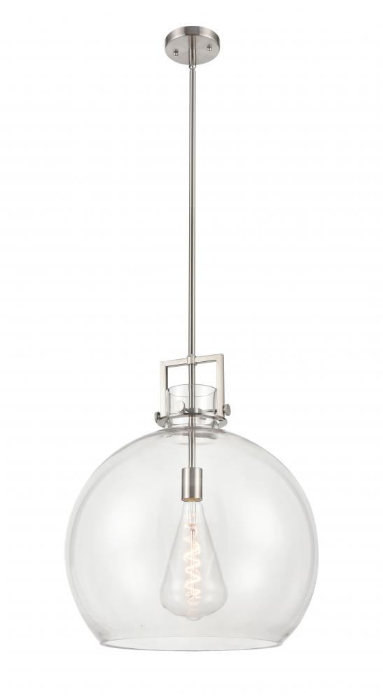 Newton Sphere - 1 Light - 18 inch - Satin Nickel - Pendant