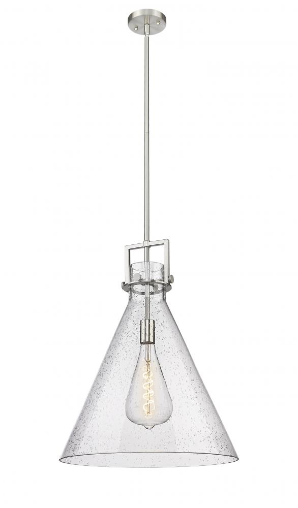 Newton Cone - 1 Light - 18 inch - Brushed Satin Nickel - Cord hung - Pendant