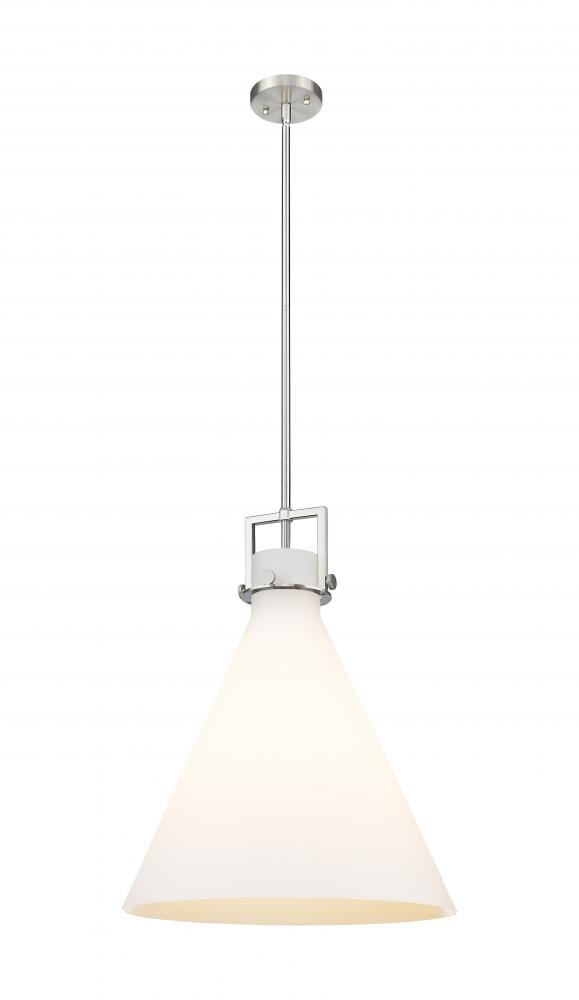 Newton Cone - 1 Light - 18 inch - Brushed Satin Nickel - Cord hung - Pendant