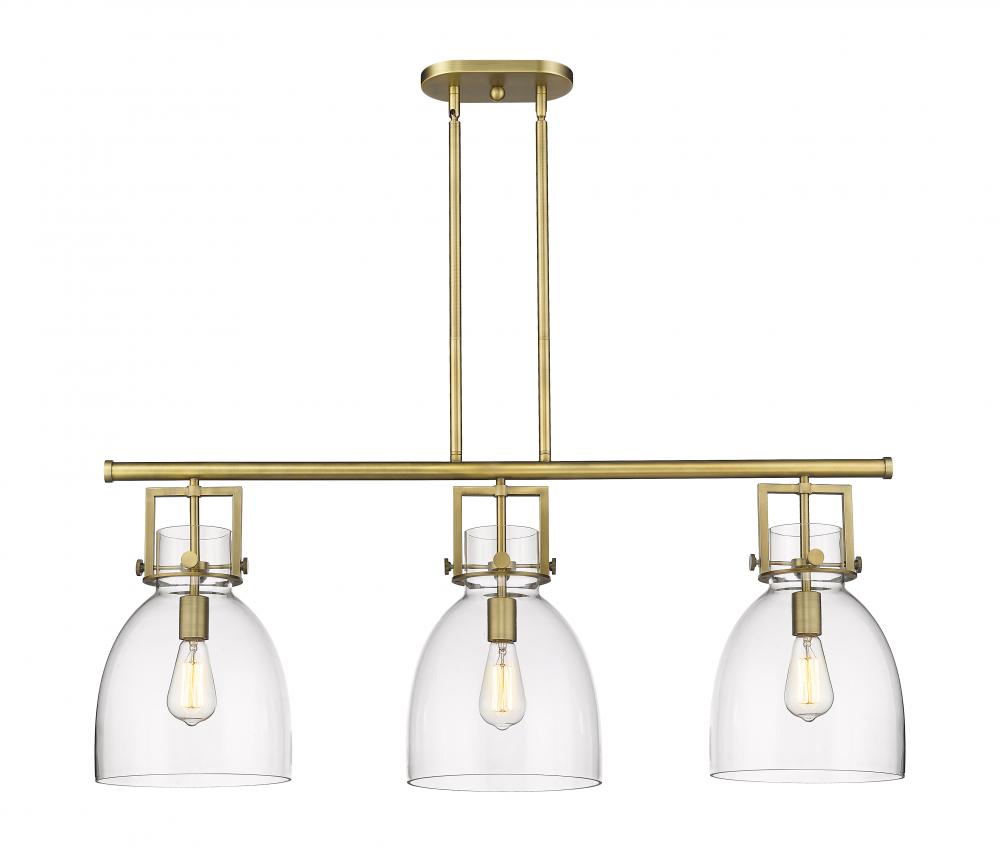 Newton Bell - 3 Light - 42 inch - Brushed Brass - Island Light