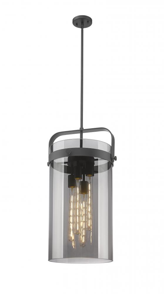 Pilaster - 4 Light - 12 inch - Matte Black - Pendant