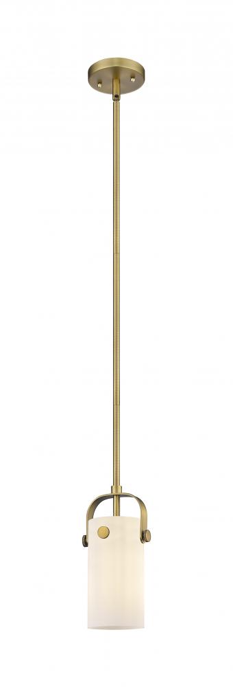 Pilaster II Cylinder - 1 Light - 7 inch Long Glass - Brushed Brass - Pendant