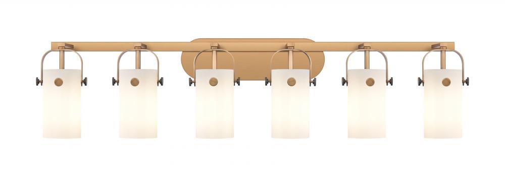 Pilaster II Cylinder - 6 Light - 44 inch - Brushed Brass - Bath Vanity Light