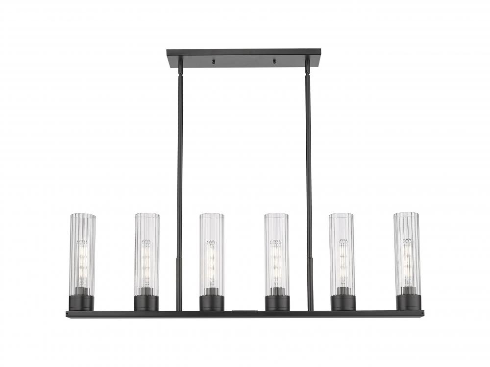 Empire - 6 Light - 44 inch - Matte Black - Linear Pendant