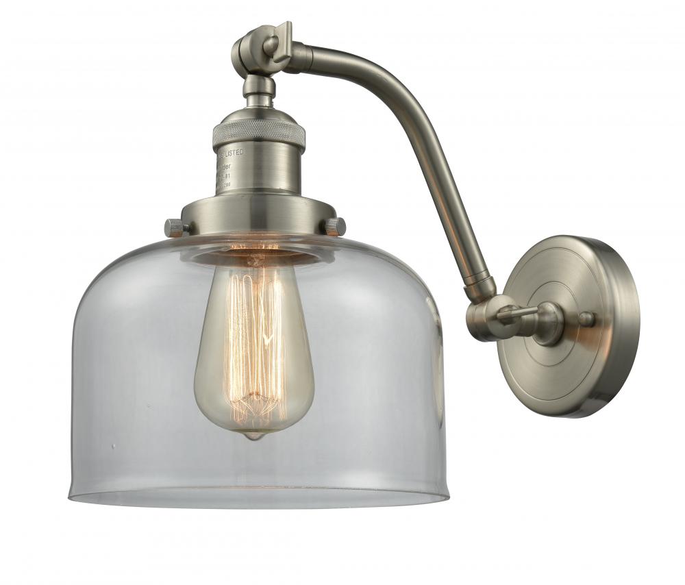 Bell - 1 Light - 8 inch - Brushed Satin Nickel - Sconce