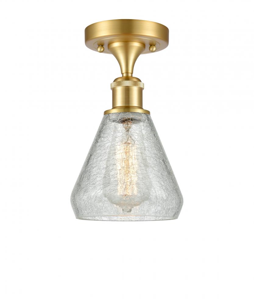 Conesus - 1 Light - 6 inch - Satin Gold - Semi-Flush Mount