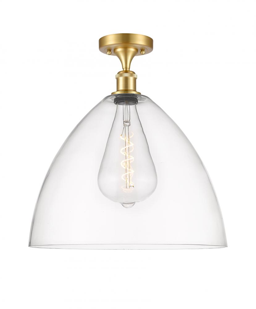 Bristol - 1 Light - 16 inch - Satin Gold - Semi-Flush Mount