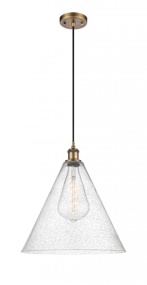 Berkshire - 1 Light - 16 inch - Brushed Brass - Cord hung - Pendant