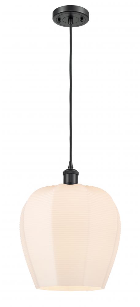 Norfolk - 1 Light - 12 inch - Matte Black - Cord hung - Mini Pendant