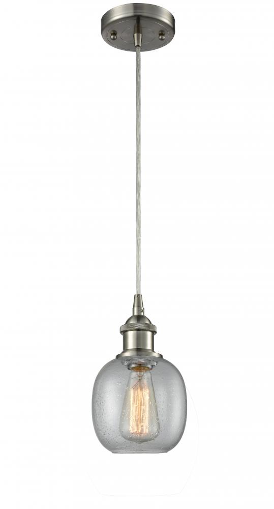 Belfast - 1 Light - 6 inch - Brushed Satin Nickel - Cord hung - Mini Pendant