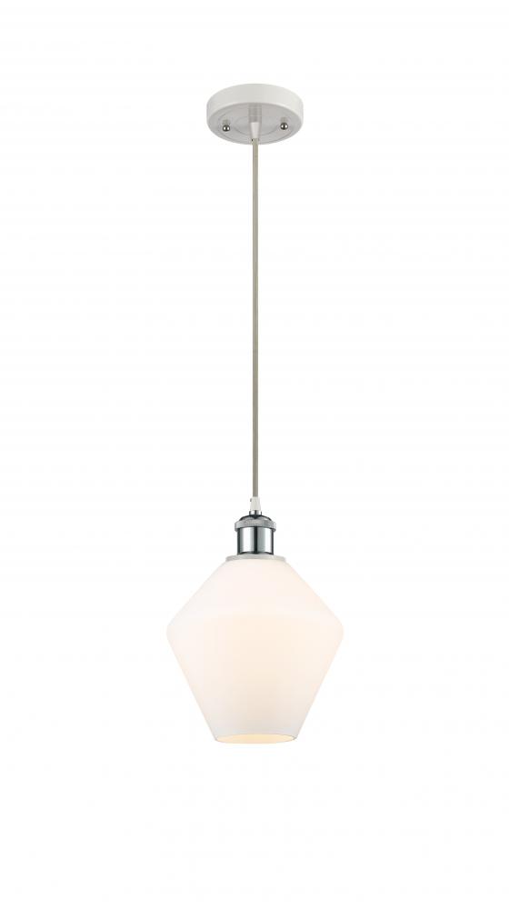 Cindyrella - 1 Light - 8 inch - White Polished Chrome - Cord hung - Mini Pendant