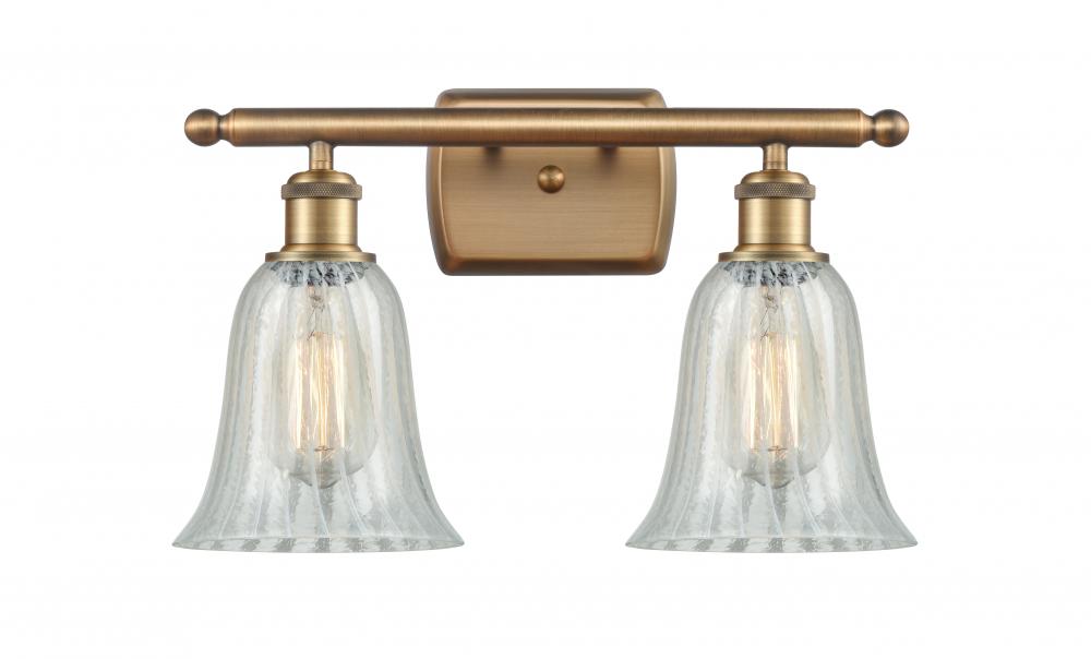 Hanover - 2 Light - 16 inch - Brushed Brass - Bath Vanity Light