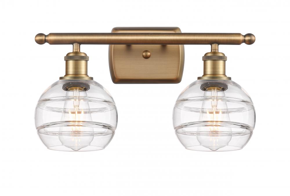 Rochester - 2 Light - 16 inch - Brushed Brass - Bath Vanity Light