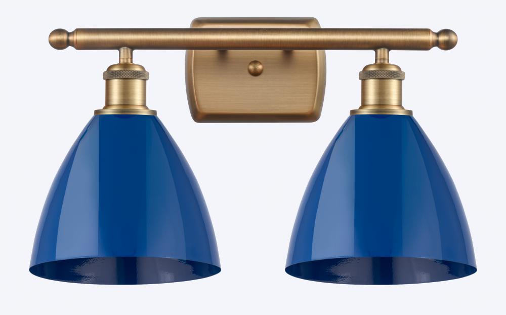 Plymouth - 2 Light - 18 inch - Brushed Brass - Bath Vanity Light