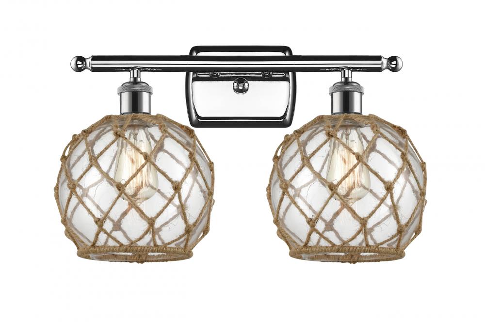 Farmhouse Rope - 2 Light - 18 inch - Polished Chrome - Bath Vanity Light