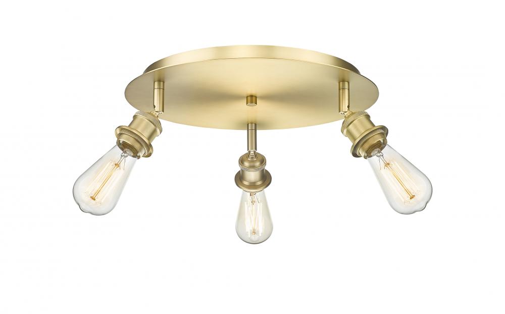 Ballston - 3 Light - 12 inch - Satin Gold - Flush Mount