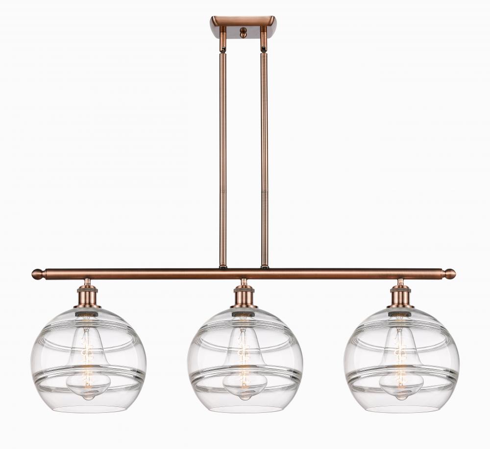 Rochester - 3 Light - 37 inch - Antique Copper - Cord hung - Island Light