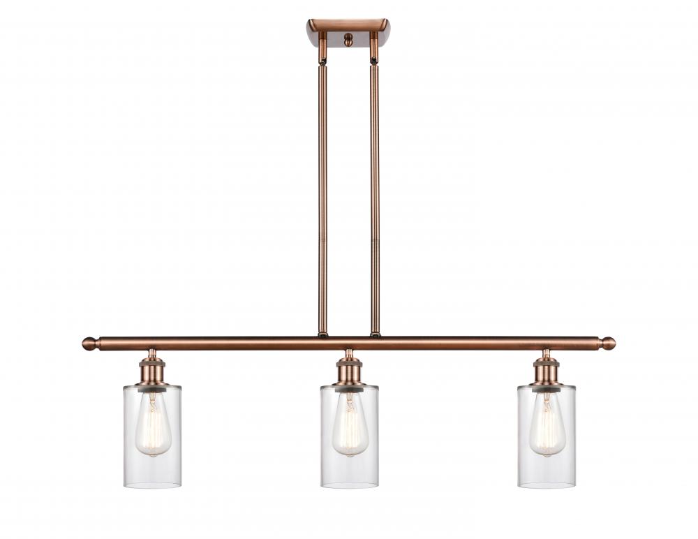 Clymer - 3 Light - 36 inch - Antique Copper - Cord hung - Island Light