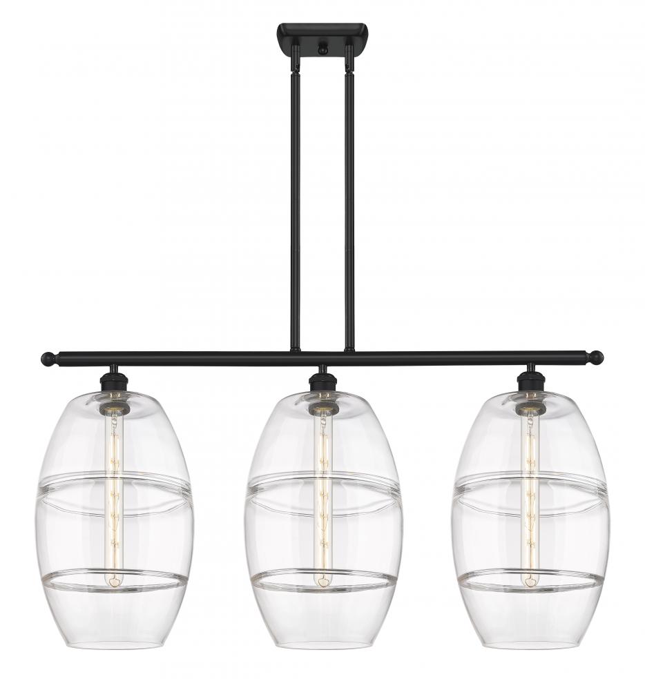 Vaz - 3 Light - 37 inch - Matte Black - Cord hung - Island Light