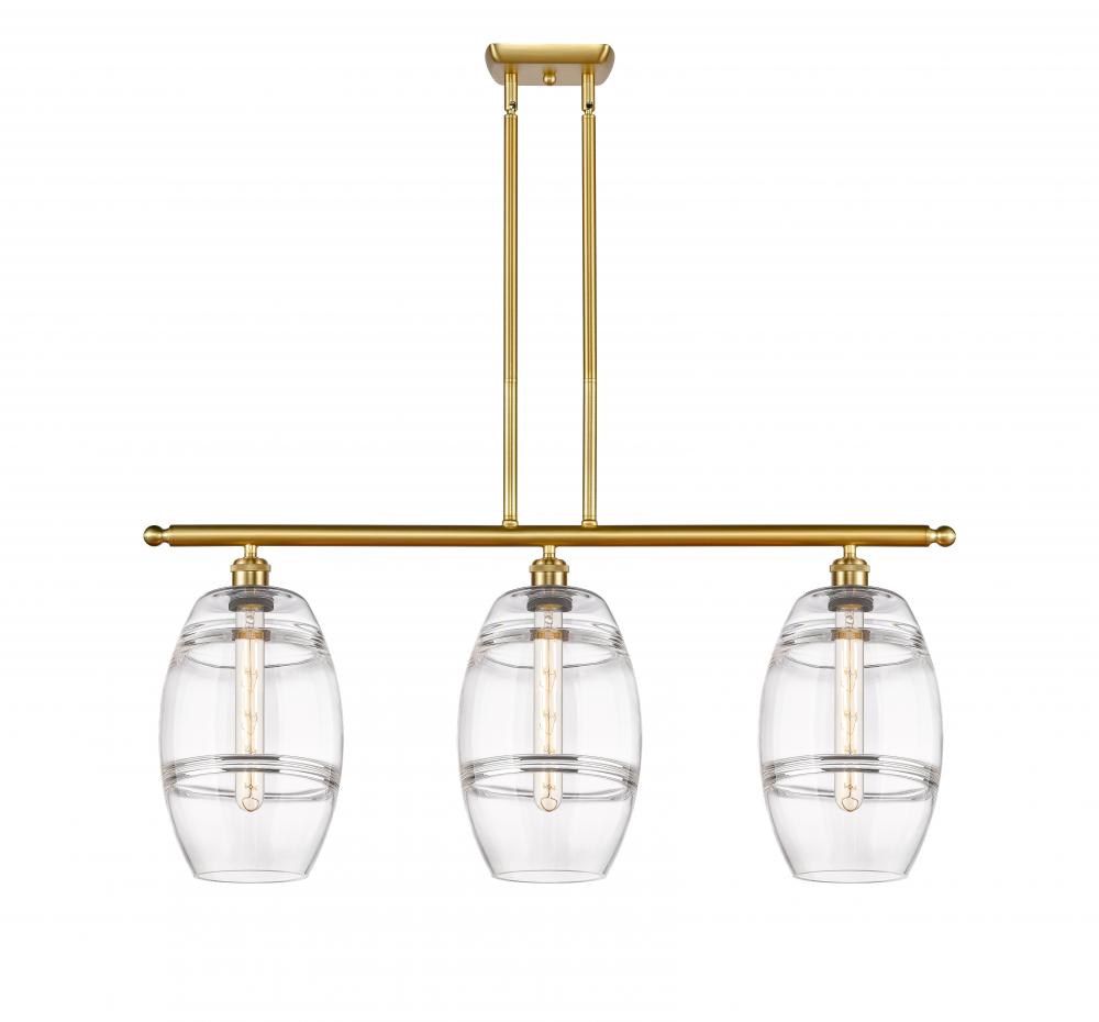 Vaz - 3 Light - 36 inch - Satin Gold - Cord hung - Island Light