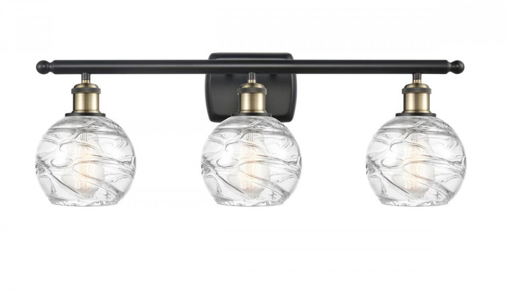 Athens Deco Swirl - 3 Light - 26 inch - Black Antique Brass - Bath Vanity Light