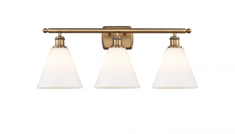 Berkshire - 3 Light - 28 inch - Brushed Brass - Bath Vanity Light