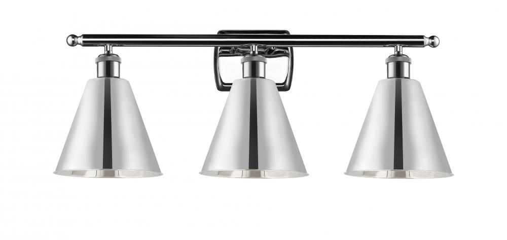 Berkshire - 3 Light - 28 inch - Polished Chrome - Bath Vanity Light