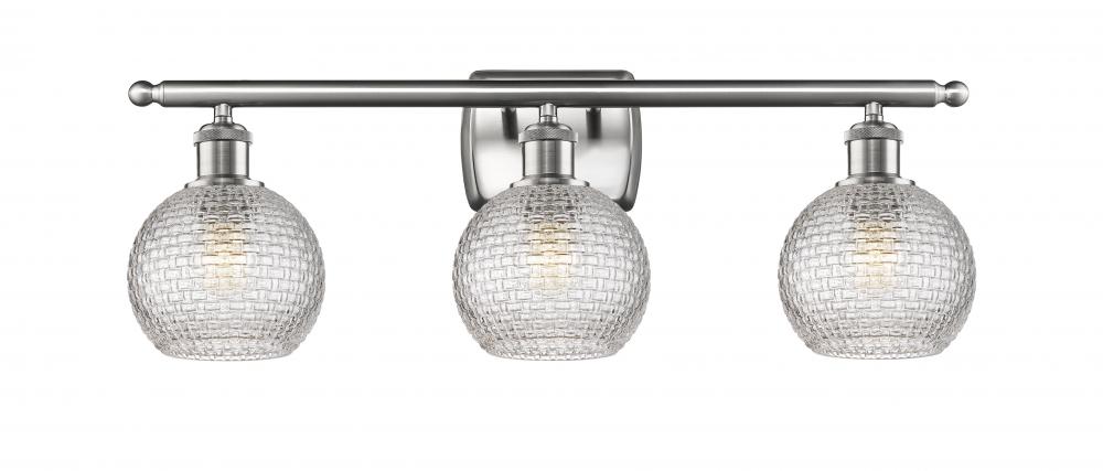 Athens - 3 Light - 26 inch - Brushed Satin Nickel - Bath Vanity Light