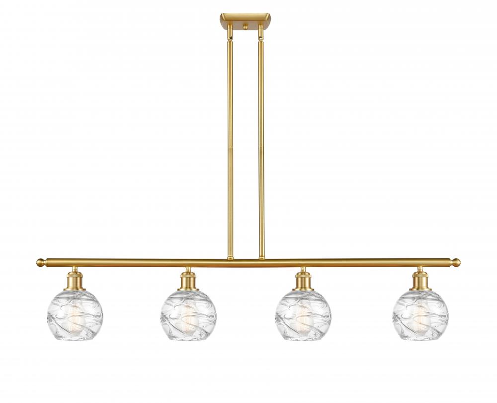 Athens Deco Swirl - 4 Light - 48 inch - Satin Gold - Cord hung - Island Light