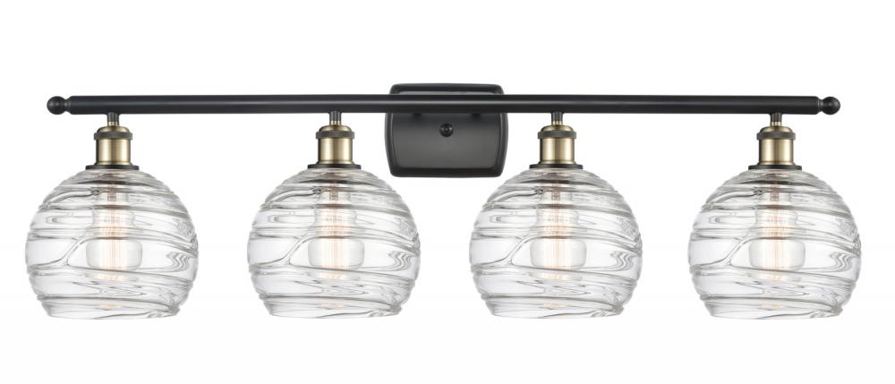 Athens Deco Swirl - 4 Light - 38 inch - Black Antique Brass - Bath Vanity Light