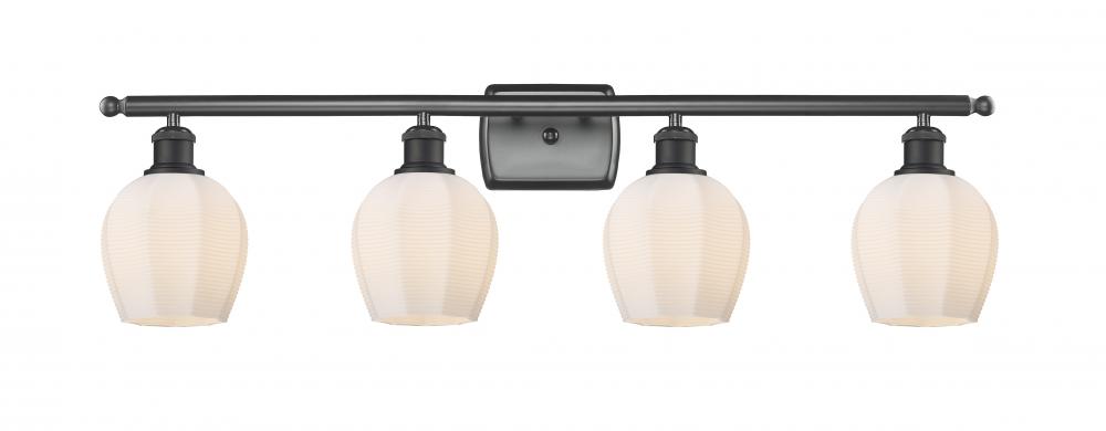 Norfolk - 4 Light - 36 inch - Matte Black - Bath Vanity Light