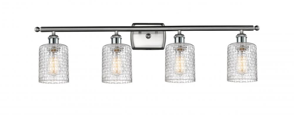 Cobbleskill - 4 Light - 35 inch - Brushed Satin Nickel - Bath Vanity Light