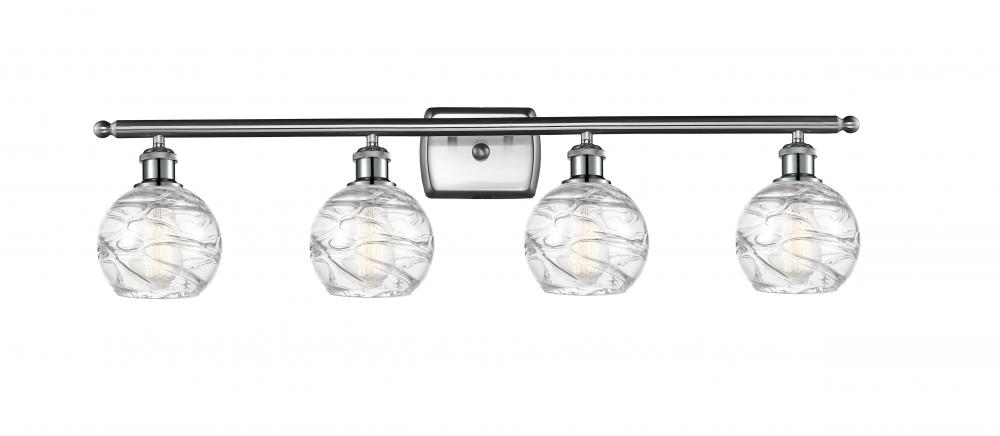 Athens Deco Swirl - 4 Light - 36 inch - Brushed Satin Nickel - Bath Vanity Light