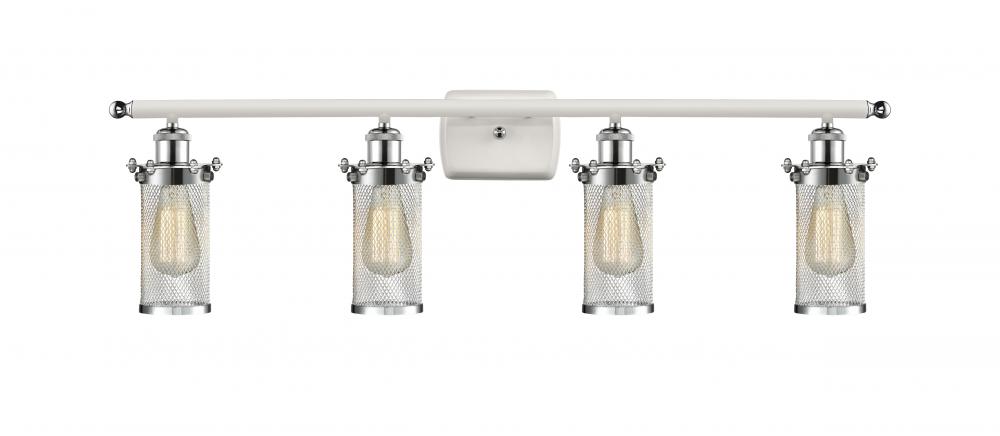 Bleecker - 4 Light - 34 inch - White Polished Chrome - Bath Vanity Light