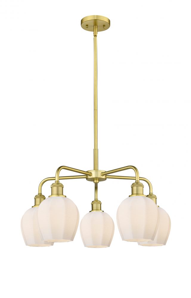 Norfolk - 5 Light - 24 inch - Satin Gold - Chandelier