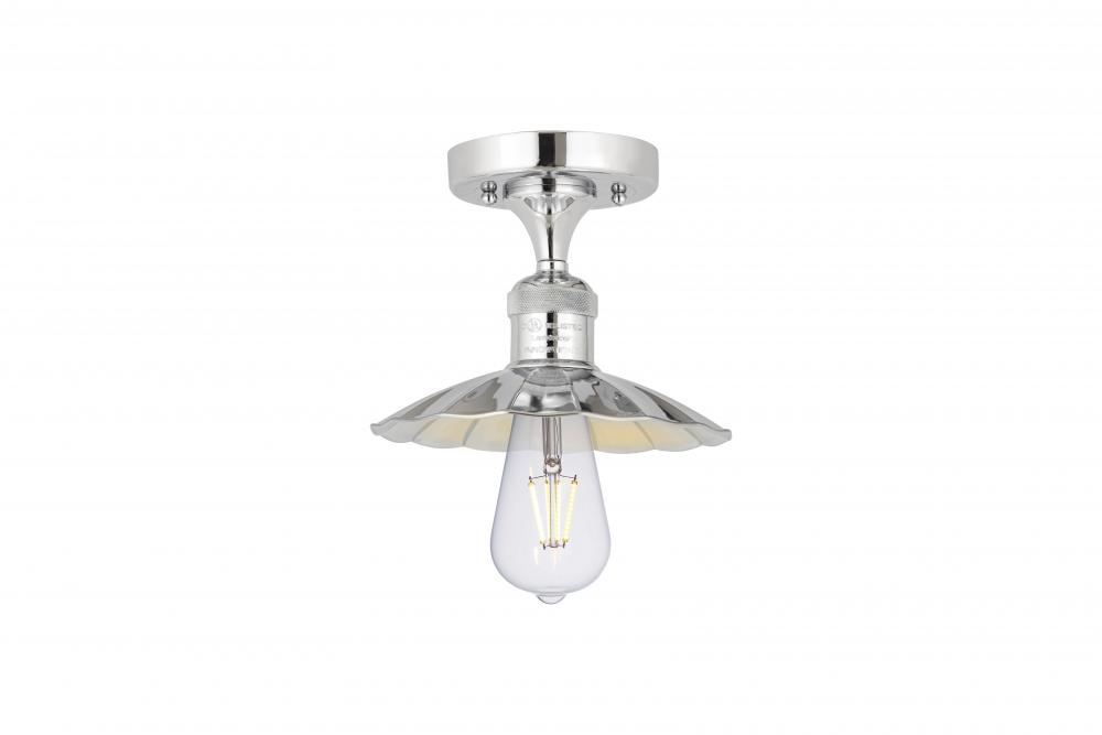 Scallop - 1 Light - 8 inch - Polished Chrome - Semi-Flush Mount