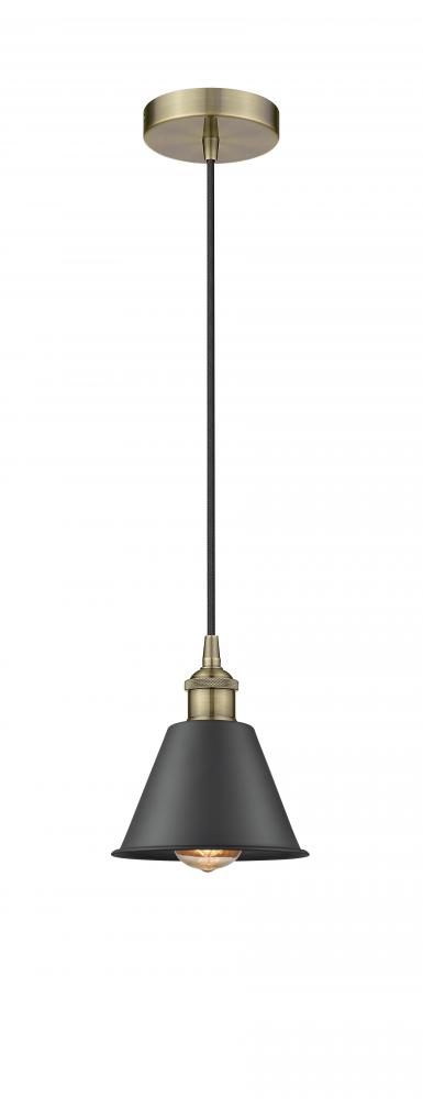 Smithfield - 1 Light - 7 inch - Antique Brass - Cord hung - Mini Pendant