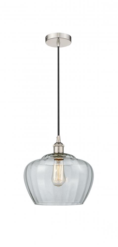 Fenton - 1 Light - 11 inch - Polished Nickel - Cord hung - Mini Pendant