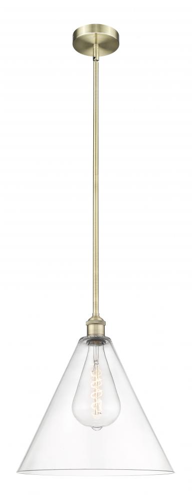 Berkshire - 1 Light - 16 inch - Antique Brass - Cord hung - Pendant