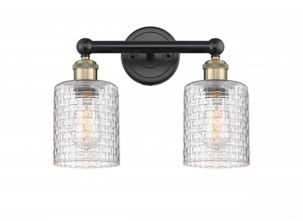 Cobbleskill - 2 Light - 14 inch - Black Antique Brass - Bath Vanity Light