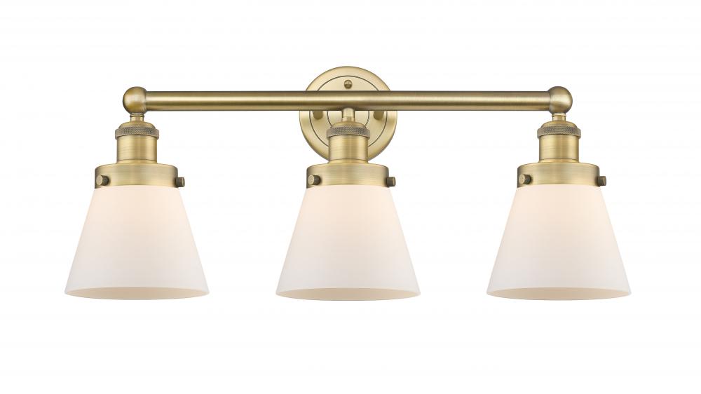 Cone - 3 Light - 24 inch - Brushed Brass - Bath Vanity Light