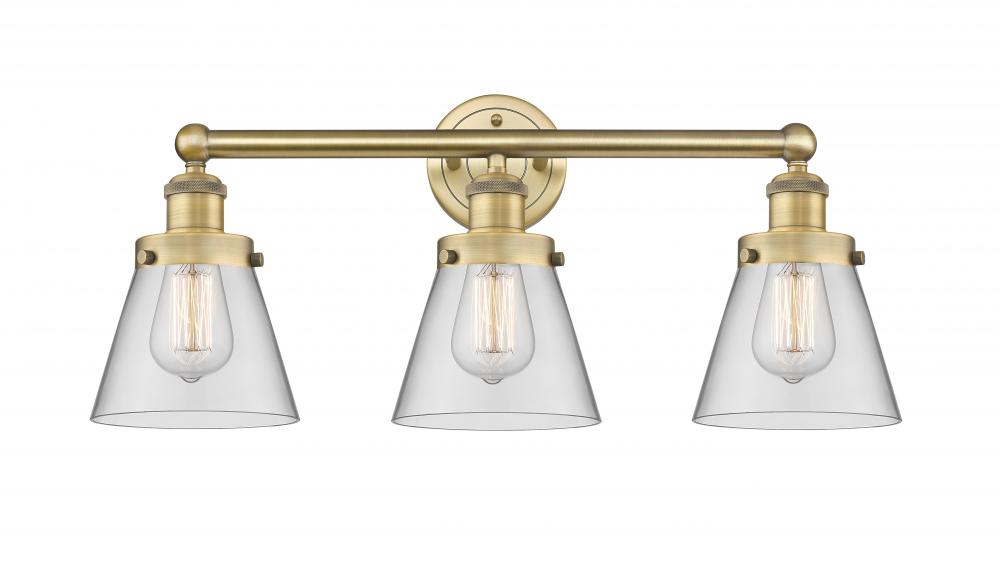 Cone - 3 Light - 24 inch - Brushed Brass - Bath Vanity Light